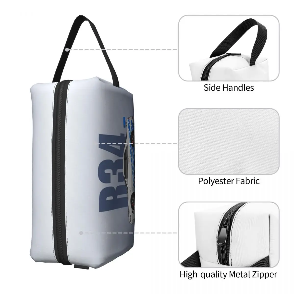 حقيبة مكياج Skyline GTR R34، منظم مستحضرات التجميل، مجموعة أدوات التخزين، حقيبة مستحضرات التجميل للنساء، مقلمة للسفر