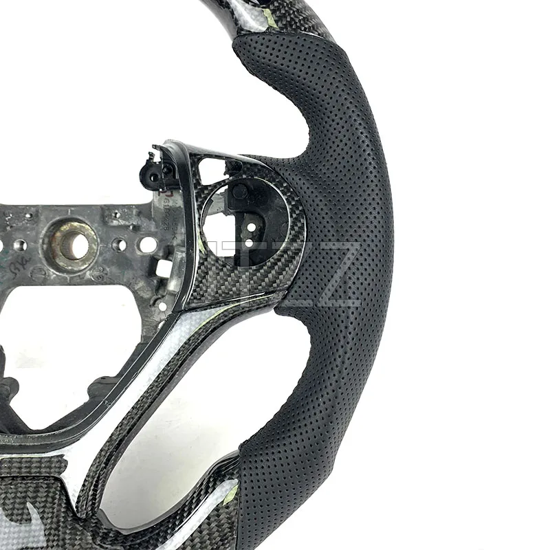 FOR Honda Civic 2007-2015 9th Generation Custom LED Screen Black Carbon Fiber Perforated Leather Style Custom Car Steering Wheel