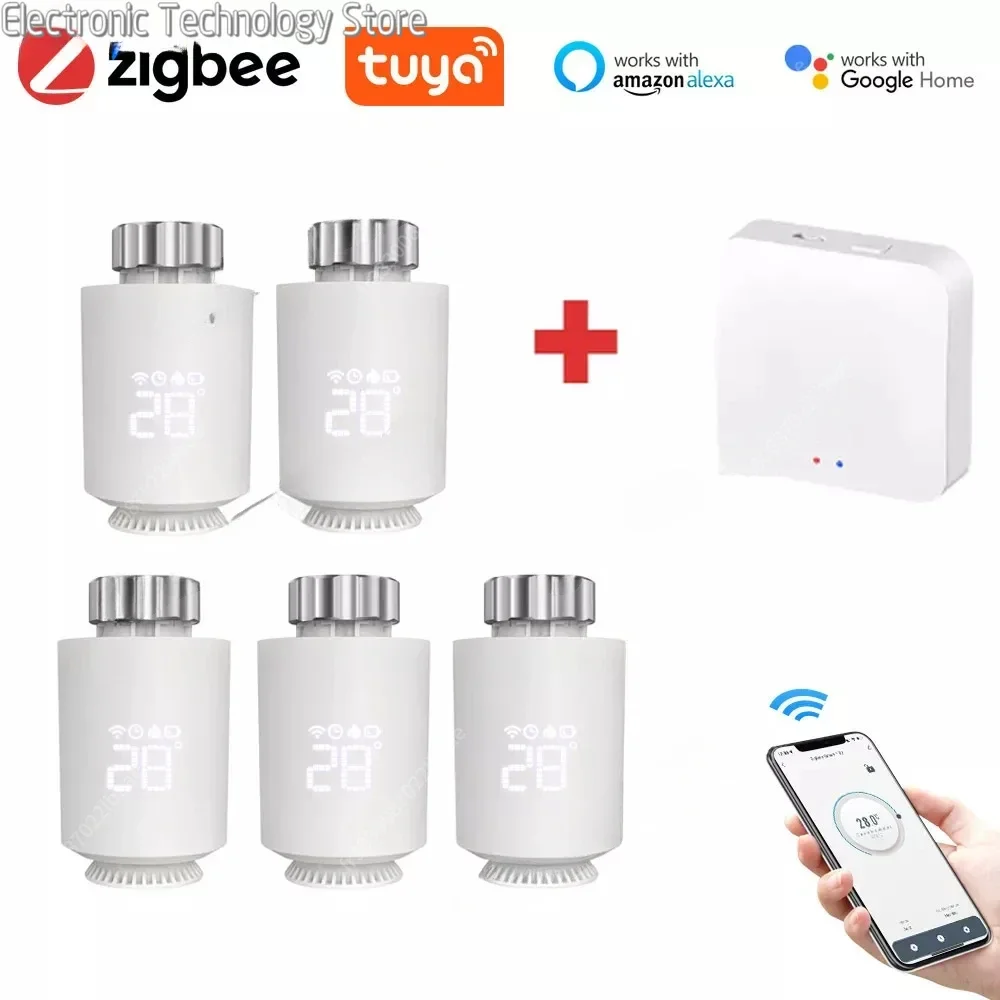 Tuya ZigBee Radiator Actuator Thermostat Smart TRV Thermostatic Valve Temperature Controller Support Alexa Google Home TRV06