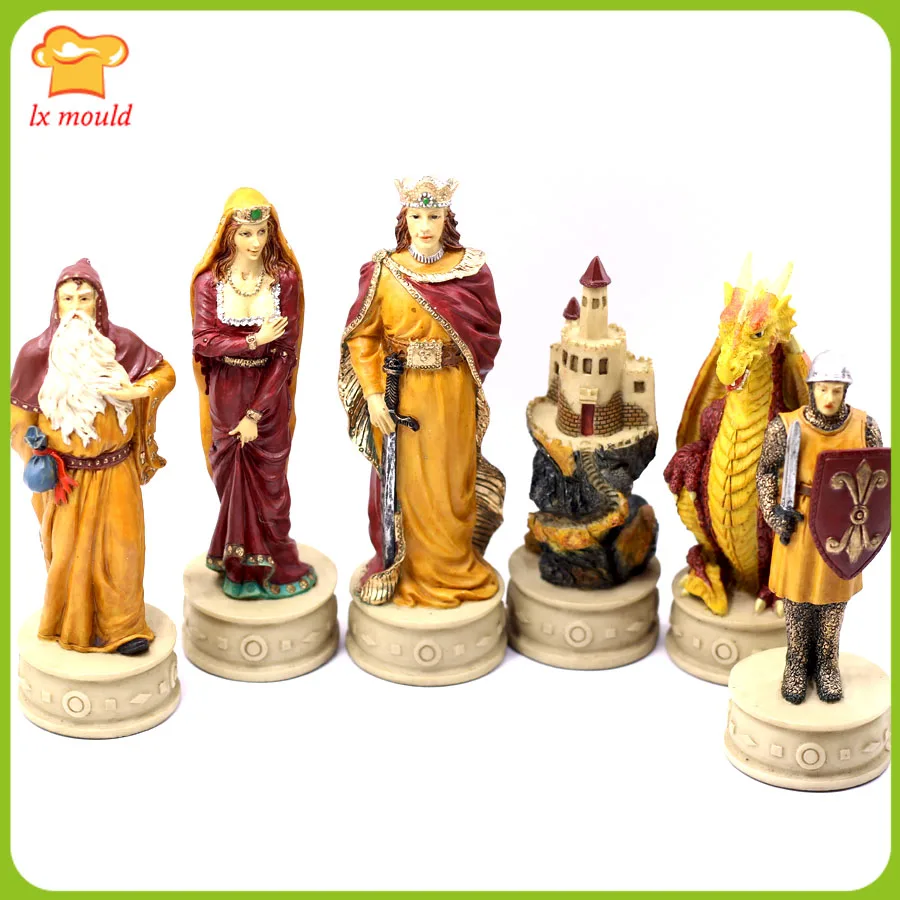 

3D Chess Chocolate Mold King Castle Mould Baking DIY Kitchen Tools Candle candy Art silicone molds