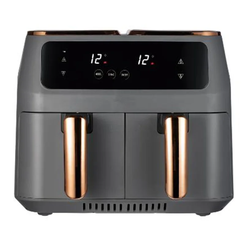 Household Touch Screen Double  Electric Deep Fryer Smart Air Fryers With 2 Independent Baskets