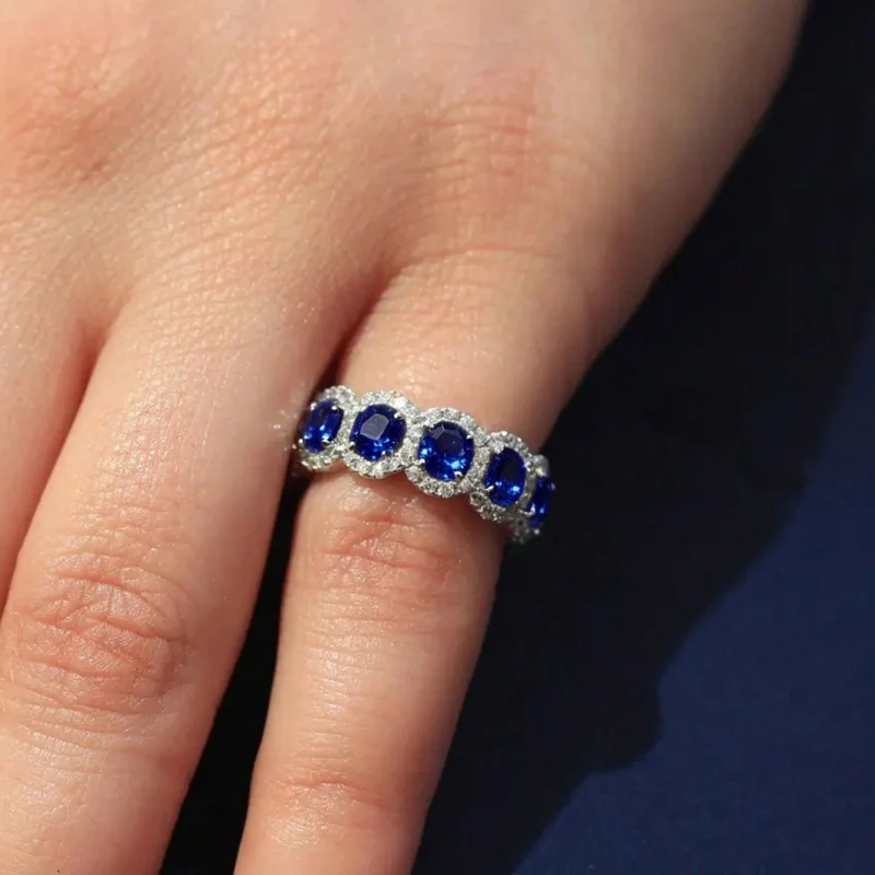 Huitan Funkelnde Zirkonia Versprechen Ringe für Frauen Hochzeit Verlobung Bands Silber Farbe Neue Moderne Mode Weibliche Schmuck – Detail 13