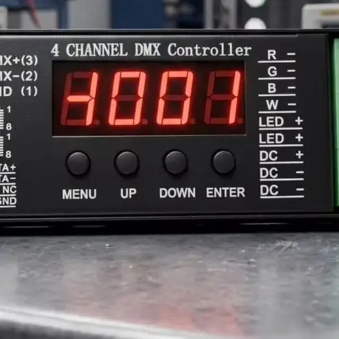For DMX512 Decoder 4 Channel 5A Constant Voltage LED Strip Controller With For RJ45 Interface For Stage For Lighting Dimmer For
