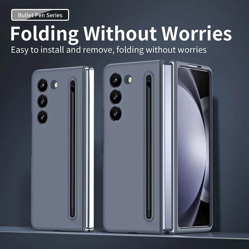 Luxury Matte Hard Folding Case For Samsung Galaxy Z Fold 5 4 3 Silicone Case Shockproof Protective Cover For Z Fold5 Fold4 Fold3