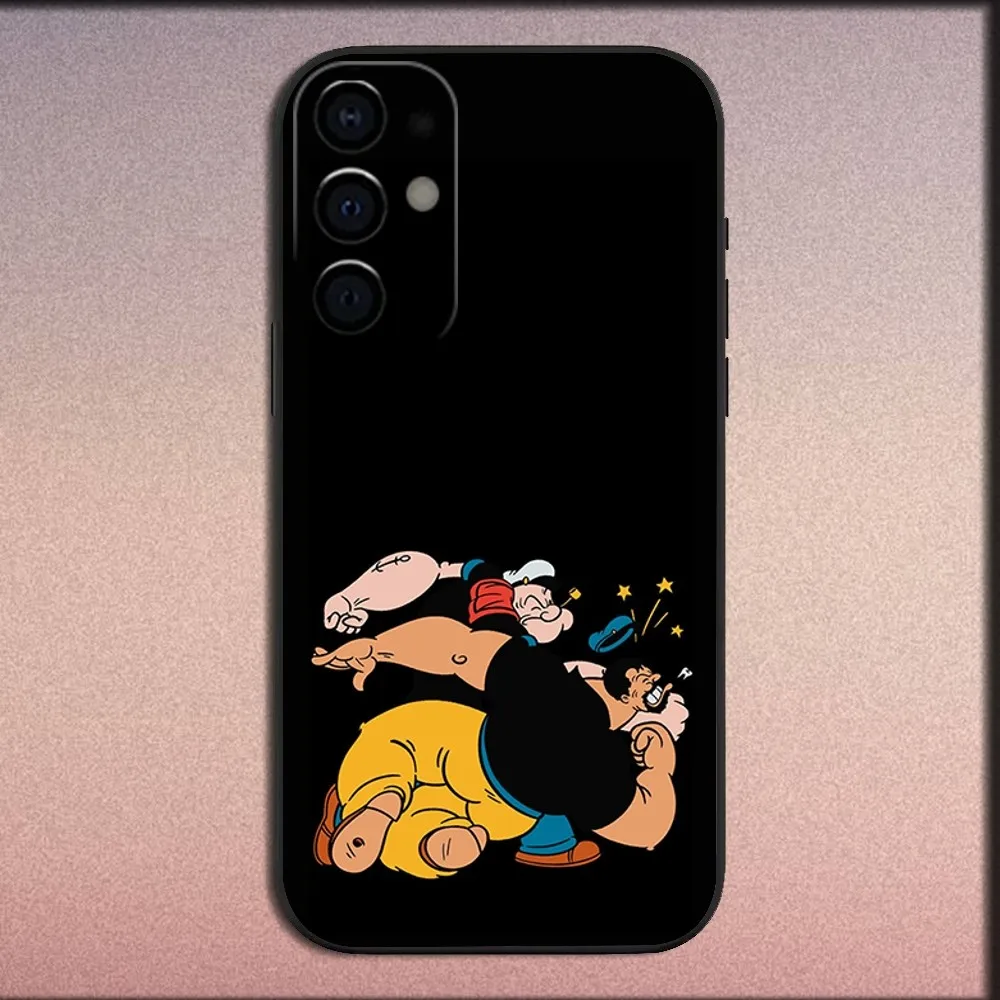 P-popeye-s-sailor電話ケース,samsung,s25,s24,s21,s22,s23,s30,ultra,s20,plus,fe,lite,note,10,9ソフトブラックカバー、5g