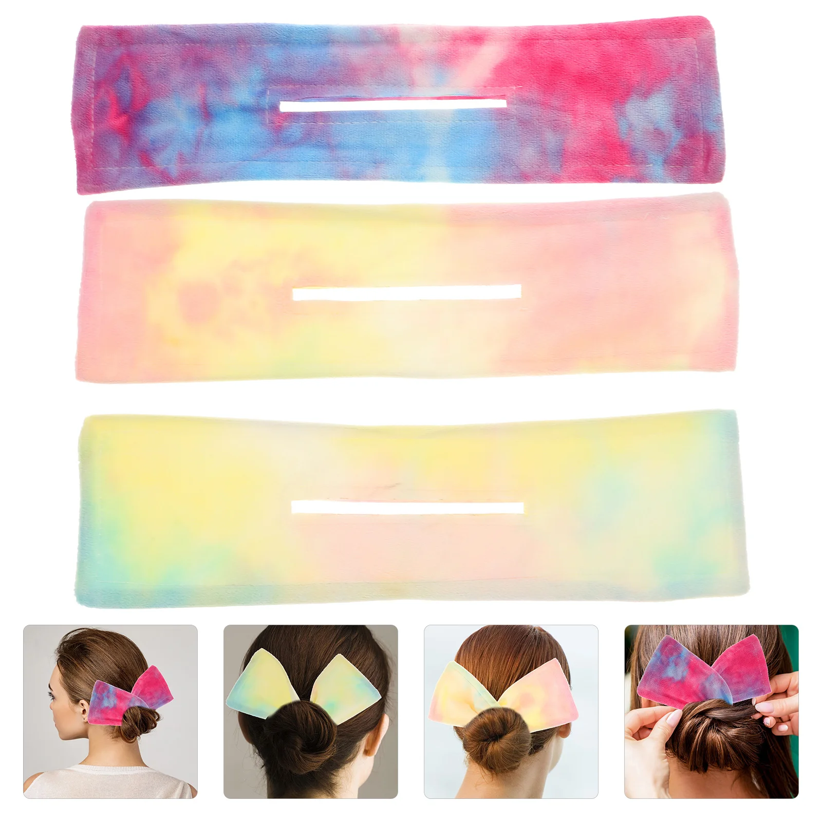 

3pcs Butterfly Knot Bun Maker Tool Easy Fabric Hair Wrap For Chignon Ballet Bun French Twist Women Knotted Hairbands Fashion