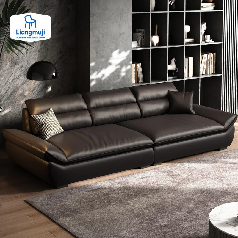 

Lounge Leather Filler Sofa Living Room Luxury Italian Nordic Lazy Couch Recliner Mini 3 Seater Divani Da Soggiorno Furniture