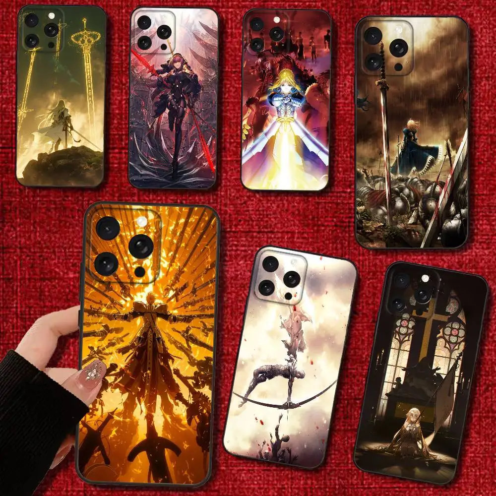 

Game F-Fate Grand Order Phone Case For iPhone 16e,16,15,14,13,12,11,Pro,X,XS,Max,XR,Plus,Mini Soft Black Cover