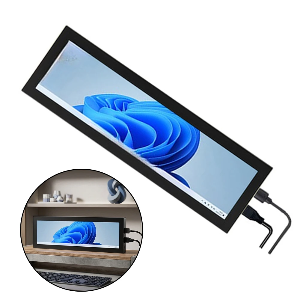 8.8-inch IPS Touchscreen Monitor PC Secondary Monitor/Monitor For Mini PCs And Game Consoles 480×1920 Pixels 231.3*64.3*14.6mm