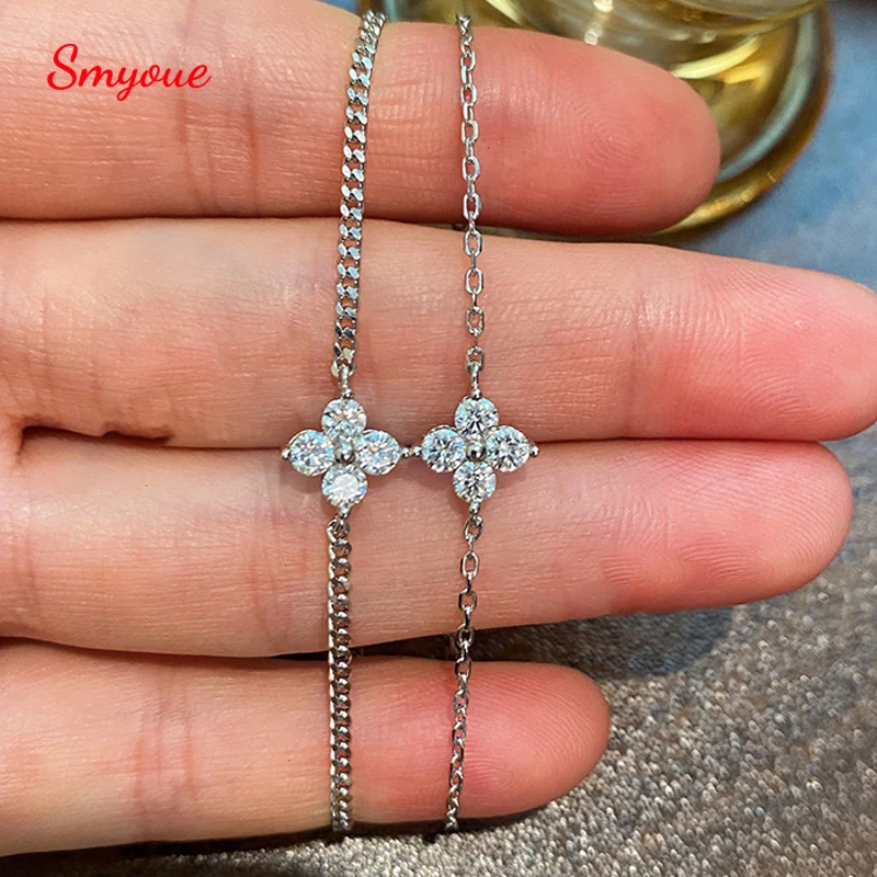 

Smyoue 3mm D Color Excellent Cut Moissanite Bracelet for Women Simple Elegant Wedding Anniversary Jewelry Real Pure 925 Silver