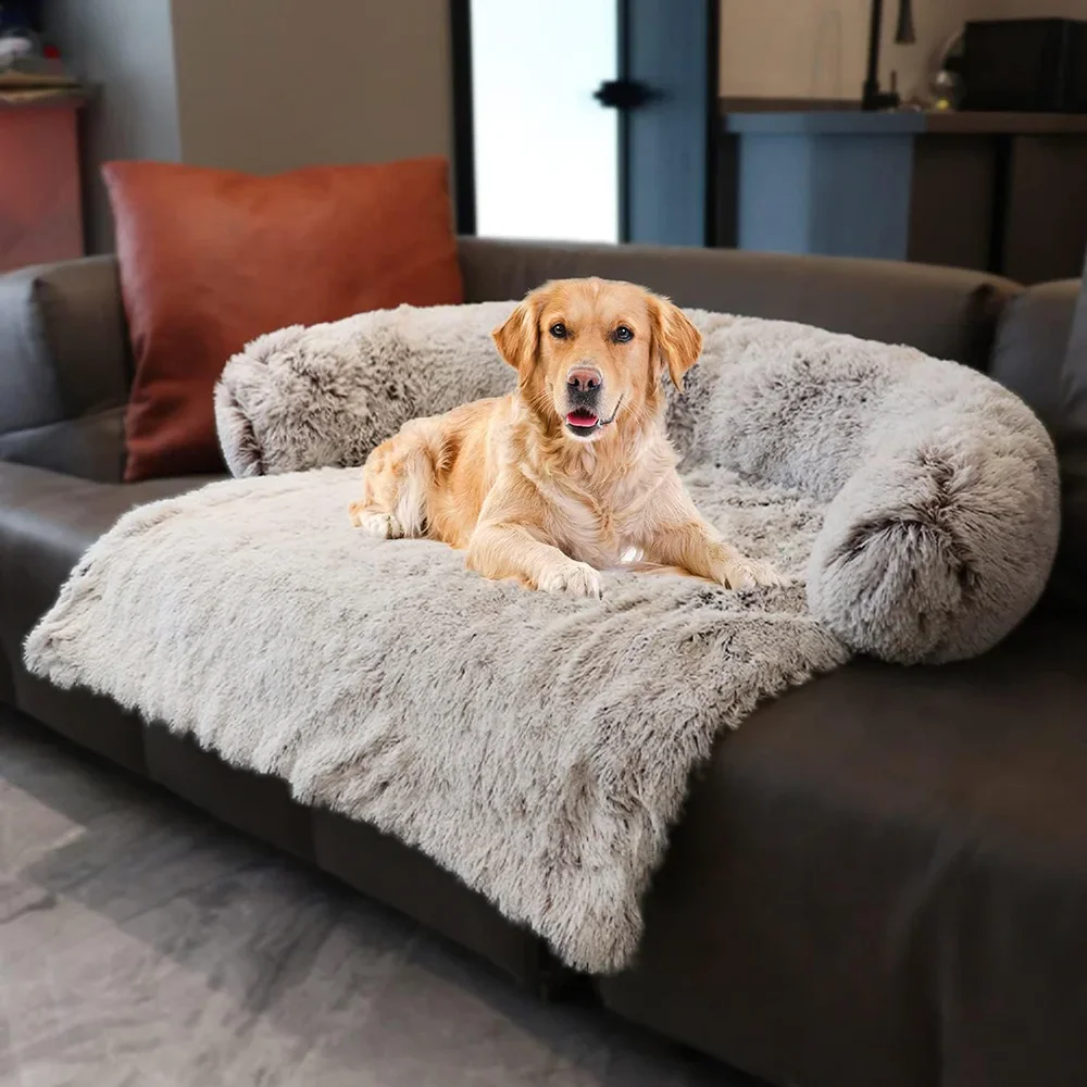 Suitable for small and medium-sized dogs and cats, removable and washable plush pet sofa PP cotton pad, non-slip bottom kennel