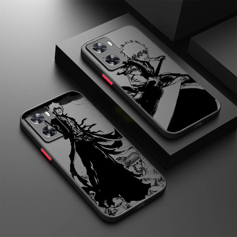 Japanese BLEACH Anime Frosted Translucent For OPPO X5 X3 A54S A5 A94 A16 A53S A57 A74 A72 A96 A98 A78 5G Cover Phone Case