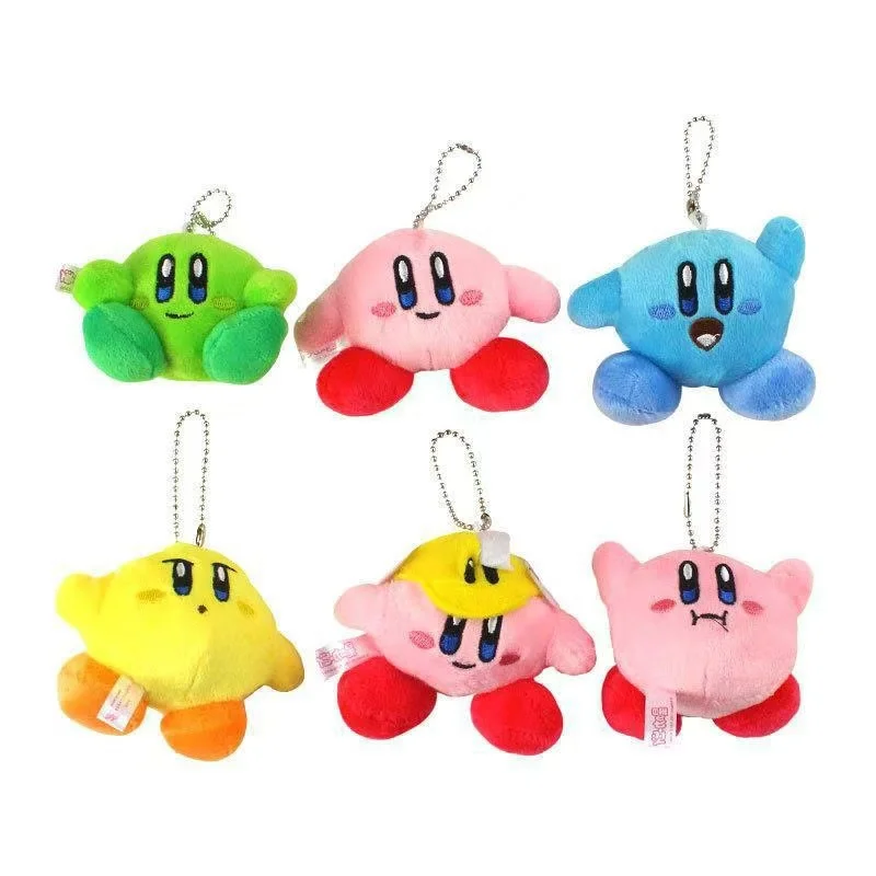New Kawaii Dark Kirby Plush Pendant Keychain Anime Cartoon Bag Black Versatile Personality Plush Doll Cute Toys Pendant Gifts