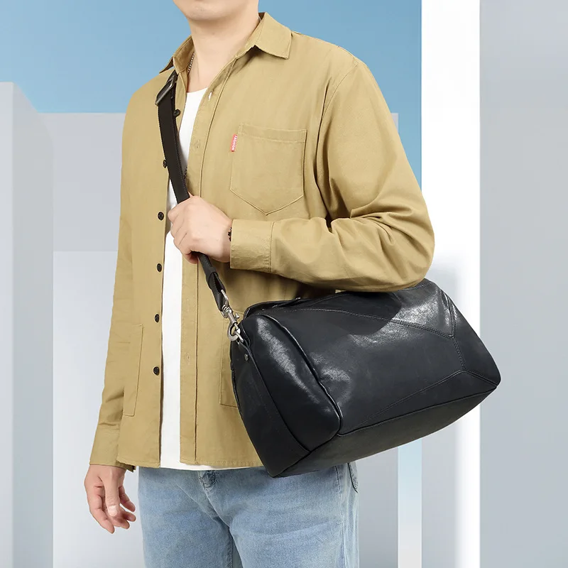 حقيبة جلدية جديدة للرجال حقيبة وسادة فاخرة حقيبة كتف رجالية عادية حقيبة كروس عصرية #6