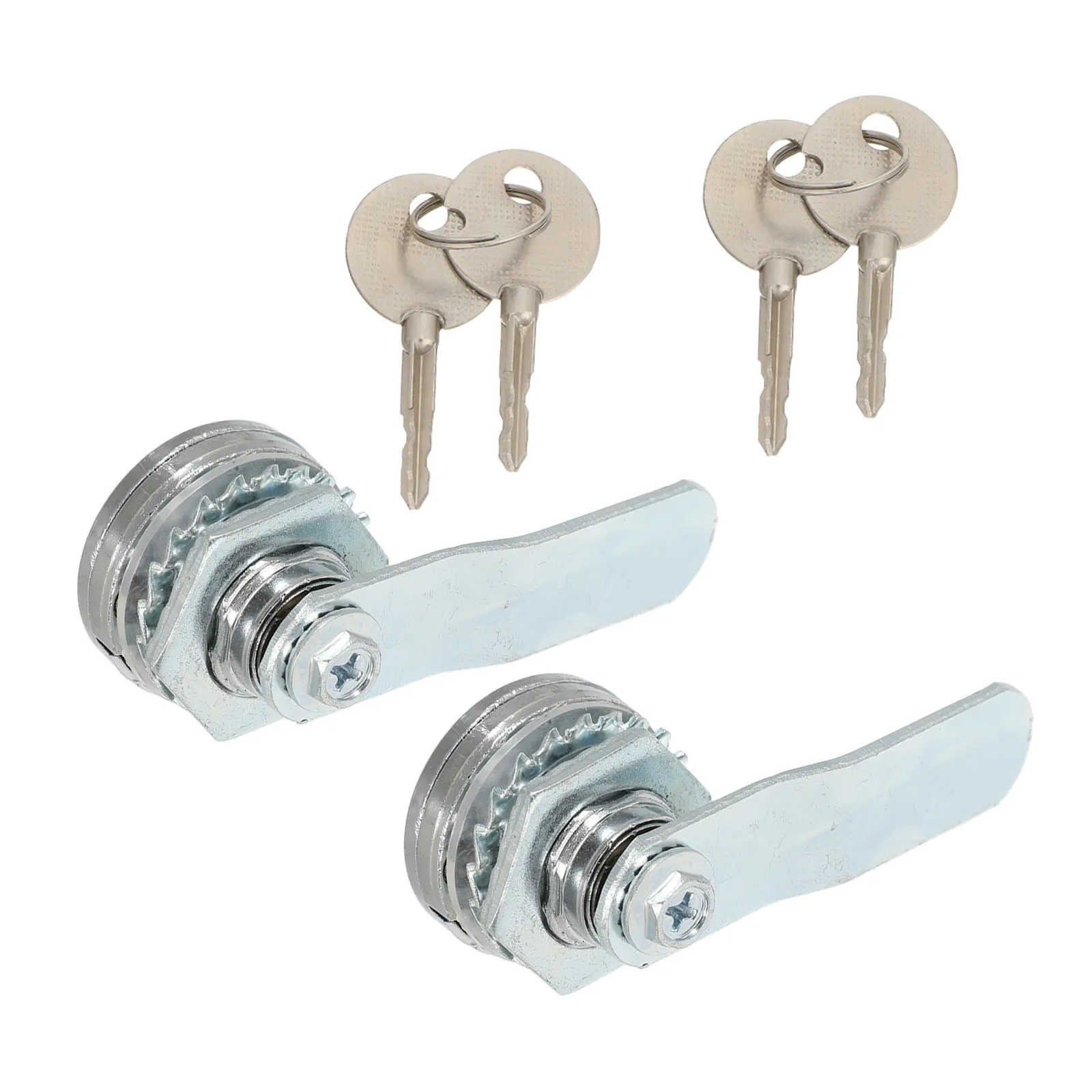2Sets Premium Zinc Alloy Cam Lock Set Cross Key Lock Core for Dresser Office Drawer Garage Cabinet Tool Chest Locker Panel Mount