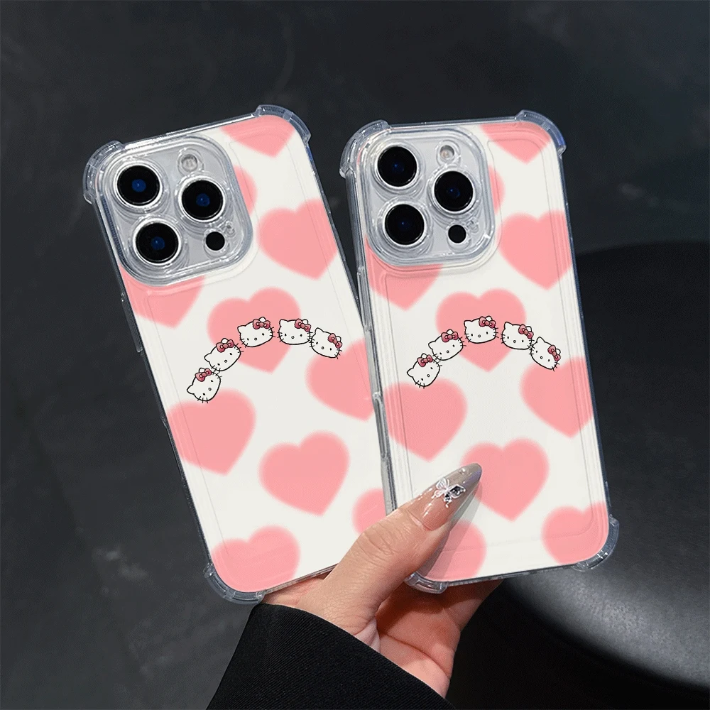 

Мягкий чехол для телефона «Hello Kitty Cat» для IPhone 16, IPhone 16/15/14/13/12/11/x/xs Max Girl, прозрачный чехол для телефона Hellokitty Anime