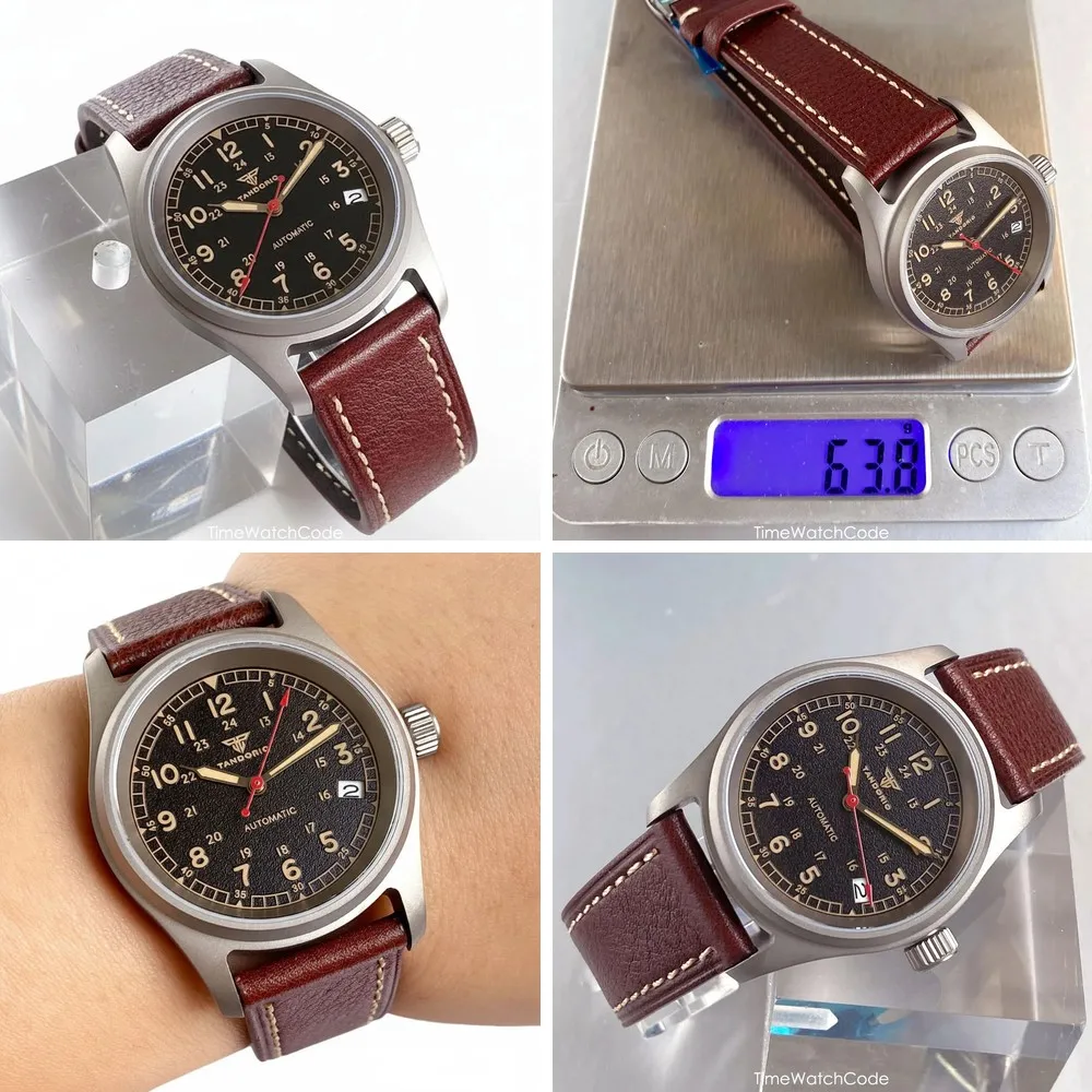 

wholesale price custom logo high quality luxury watch NH35A Automatic Men's Pilot Watch 36mm Titanium Case 200m