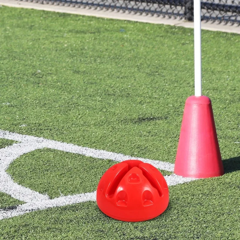1 Buah Tiang Kelincahan Sepak Bola Stabil Plastik Tahan Lama Dasar Bendera Perlengkapan Latihan Basket Perlengkapan Olahraga Tim