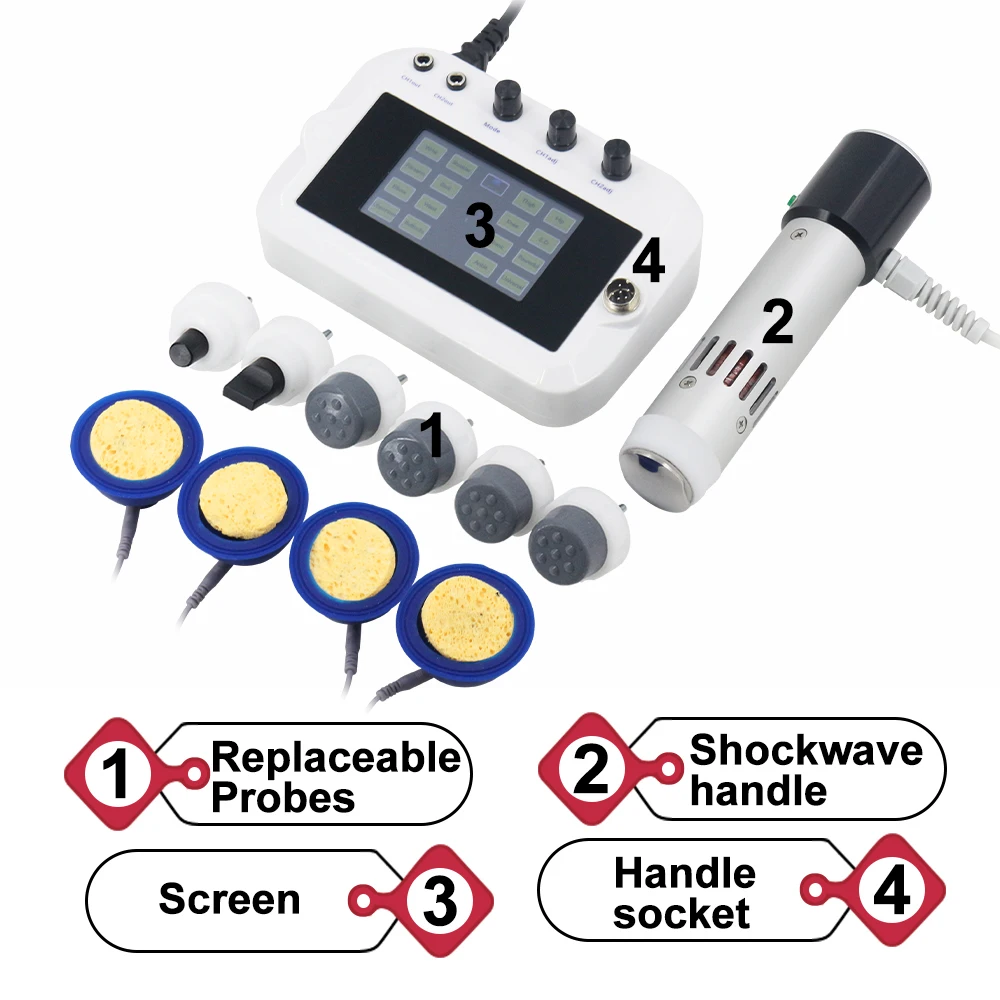 300MJ Portable Shockwave Therapy Machine Pain Relief Relax Body Massager Shock Wave Equipment Electrical Muscle Stimulation