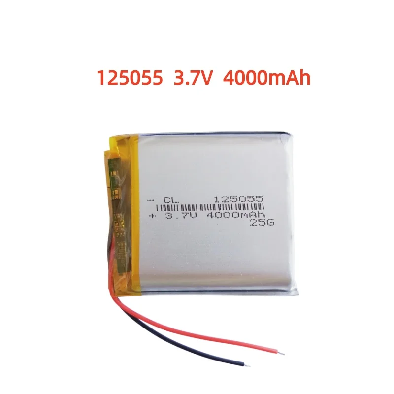 

125055 3.7V 4000mAh Lithium Polymer LiPo Rechargeable Battery Li cells For PAD DVD E-book Note Book Bluetooth Headset Mobile