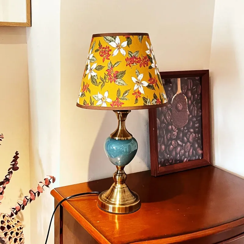 French Vintage Floral Table Lamp Bedroom Bedside Fixture Birthday Gift Elegant Ambiance Night Light Home Decoration Living Study