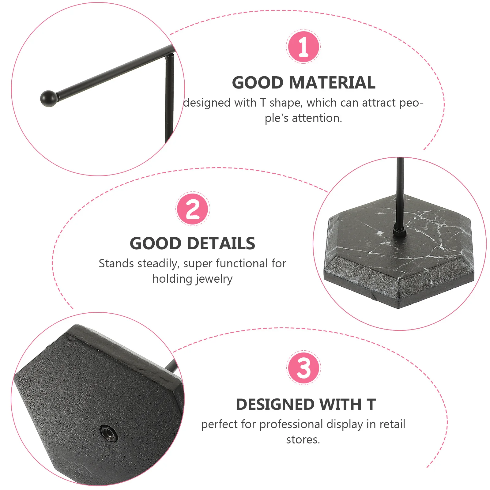 보석 진열대 디스플레이 T자형 철제 플라스틱 목걸이 정리대 데스크탑 귀걸이 홀더 웨딩 선물 홈 리테일 장식
