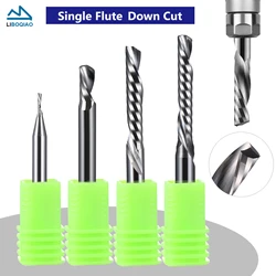 1Pcs 3.175mm 4mm 5mm 6mm 8mm 10mm Down cut Milling Cutter Left Single Flute Carbide Endmill CNC Router Bit for Acrylic,MDF,Wood