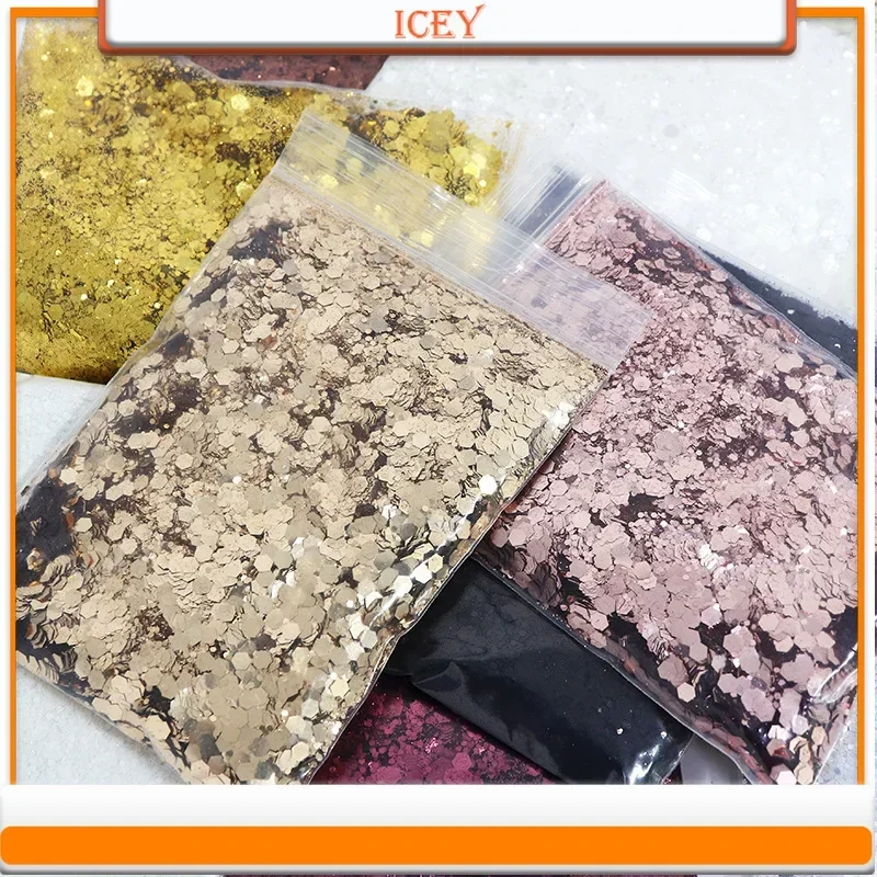 

Icey Beauty 50g large glitter nail glitter mixed with scallion powder colored nail glitter