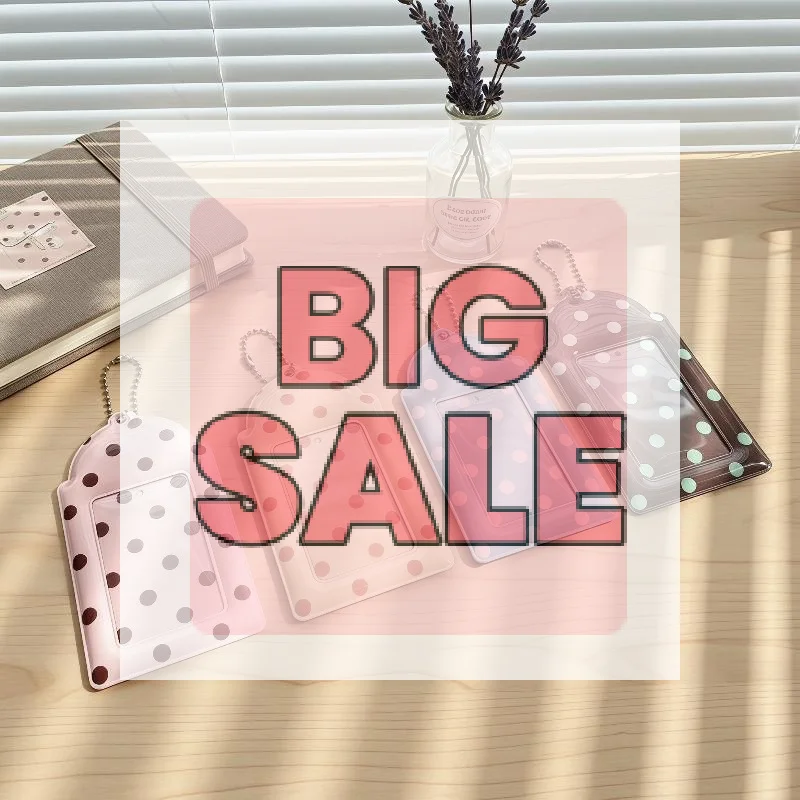 Cute Polka Dot Card Holder 3 Inch Photocard Card Sleeve Kpop Idol Card Holder Backpack Accessories Pendant Keychain Fans Gifts