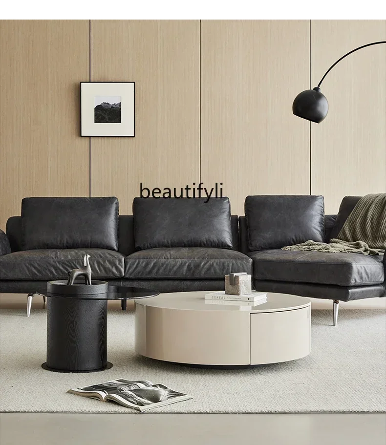 Picture 6: 20031A Round Tea Table Small Apartment Living Room Mini Corner Table Nordic Balcony Glass Side Table Combination