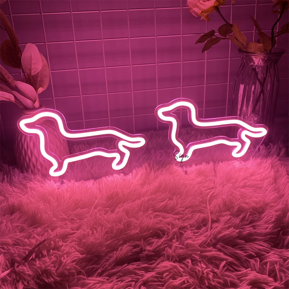 Neon Led Sign Dog LED Neon Light Sign USB Children's Bedroom Decoration Desk Table Night Light Lamps Creative Birthday Gift