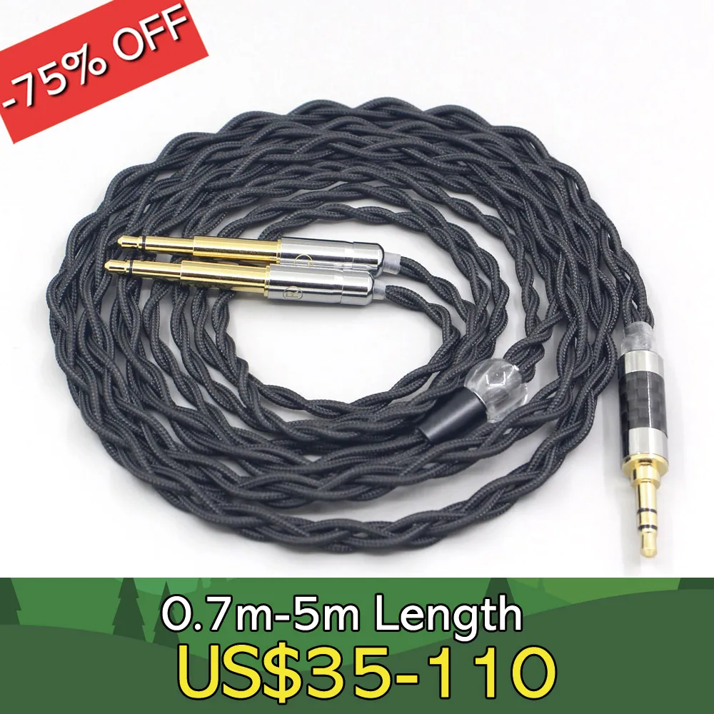 Pure 99% Silver Inside Headphone Nylon Cable For Meze 99 Classics NEO NOIR Headset Earphone LN007812