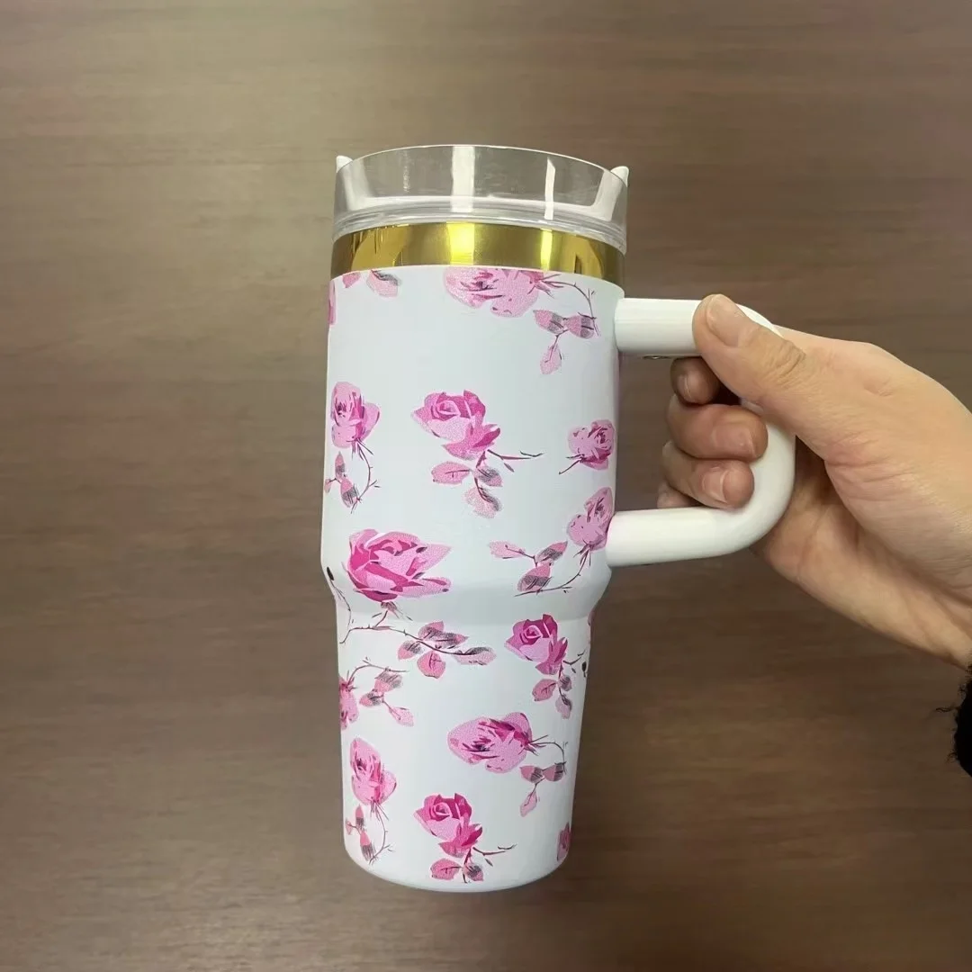 14oz Car Cup 304 Stainless Steel Insulated Travel Tumbler With Handle Straw Lid & Cold Retention For Vehicle, Office,_maomaolike.com