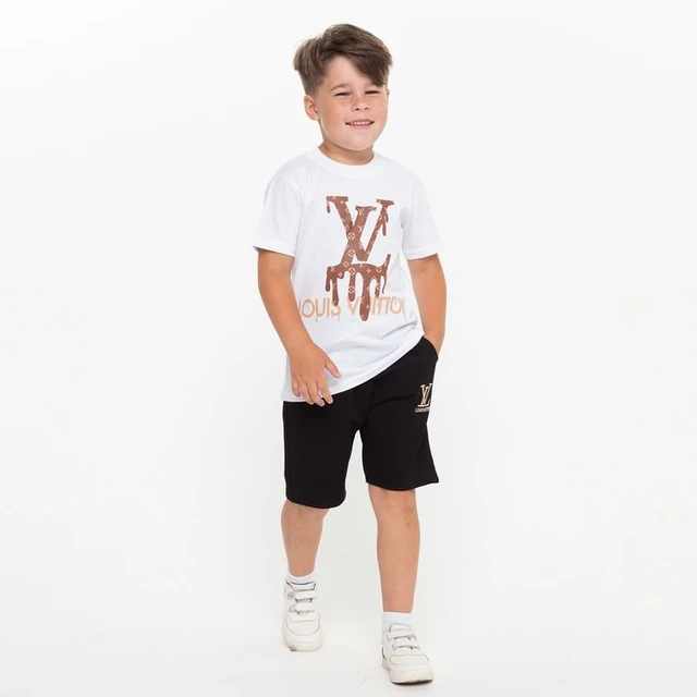 Louis Vuitton boy set, t-shirt, shorts, white/black Children s  