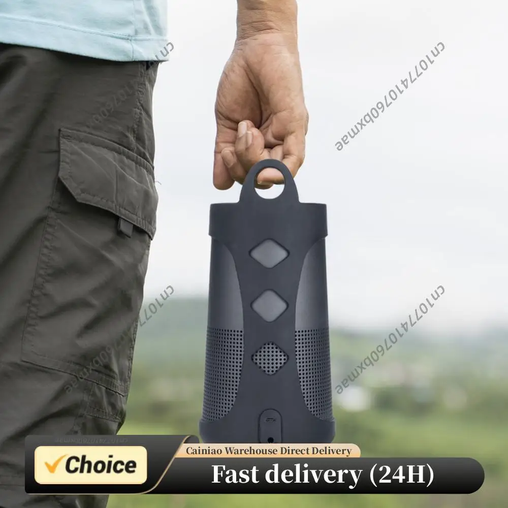 Portable Speaker Cover Anti-slip Speaker Carrying Travel Case Shockproof with Carabiner for Bose SoundLink Revolve/Revolve+ I II