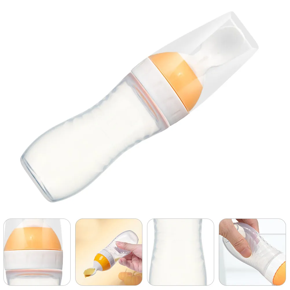 

Силиконовая ложка-бутылочка для кормления младенцев, эргономичный мягкий контейнер для прикорма, удобный для путешествий и комфорта малыша