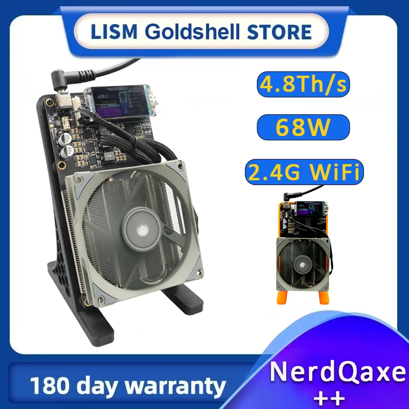 

New Bitaxe NerdQaxe++ 4.8TH/s 68W Asic Bitcoins Miner BM1370 Chip Solo BTC 2.4G WiFi Open-Source BTC Mining Machine