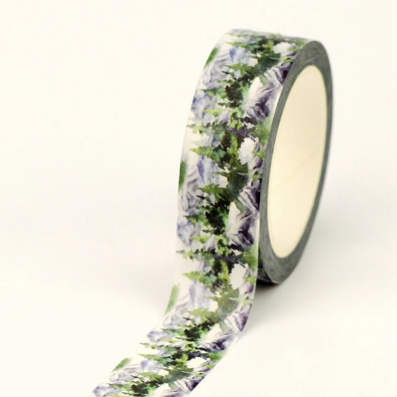 NEW 1PC 10M Deco Cute Winter Trees Mountains Washi Tape for DIY Craft Scrapbooking Journaling Adhesive Masking Tape Stationery