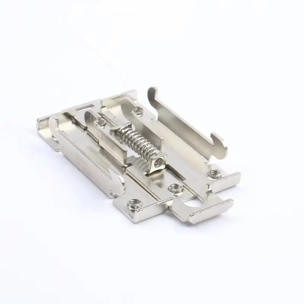 1Pcs 35mm DIN Rail DIN Rail Mounting Bracket 80.5x44mm Aluminum Alloy Snap Clip Clamp Stamping Process Nickel Plating