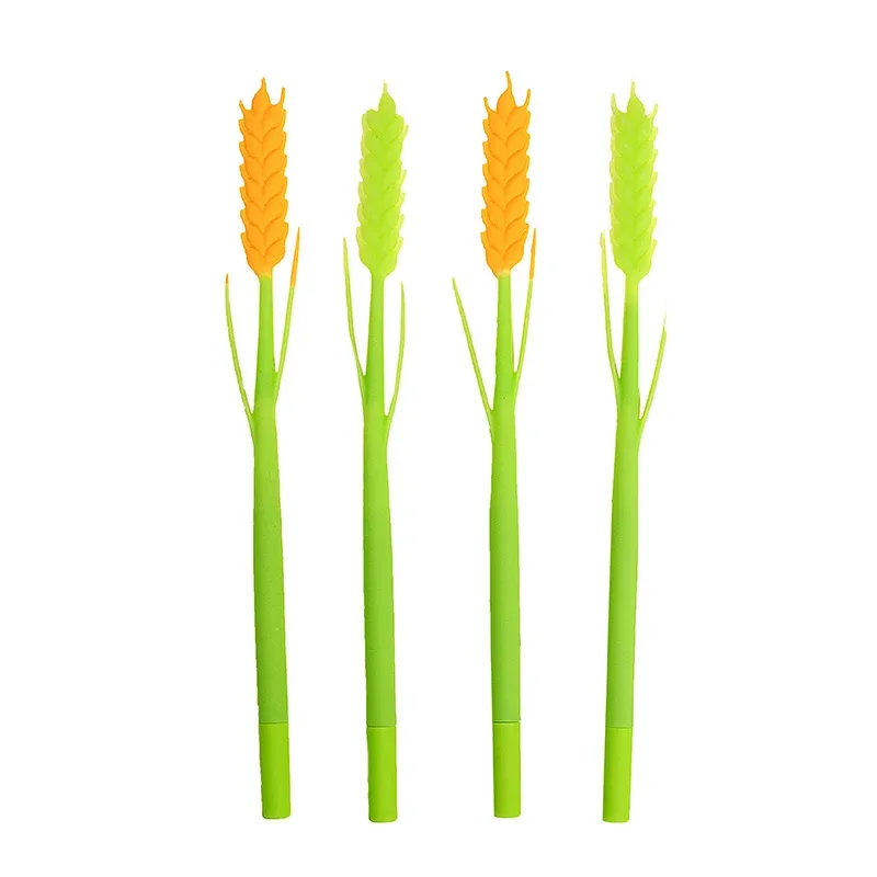 48PCS Creative Cute Soft Silicone Barley Flower Ear Needle Tube Neutral Pen Student Water based Signature Pen Black