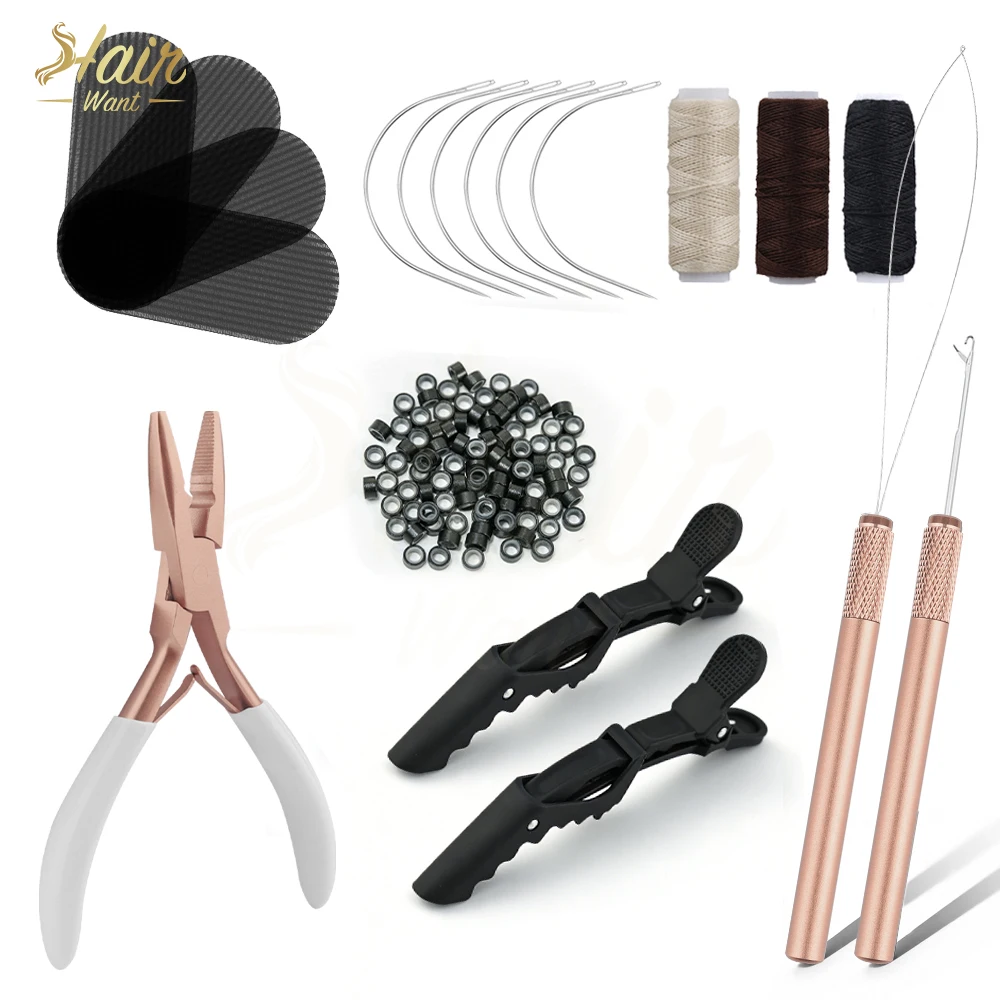 

Инструмент для наращивания волос: крючки-нитевдеватели для микролинеек, 500 силиконовых бусин 5 мм для наращивания волос