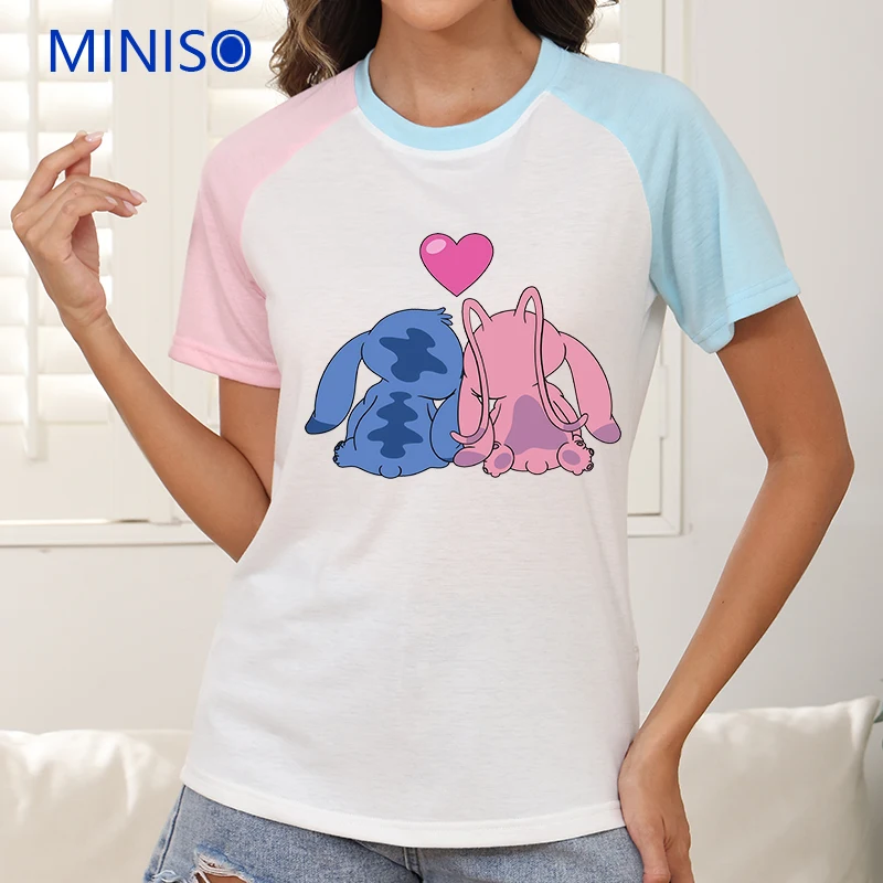 

Ladies Clothes Disney Cute Cartoon Printing Women's Short Sleeve T-Shirt Comfortable Casual Party White Shirt Top Woman Clothing