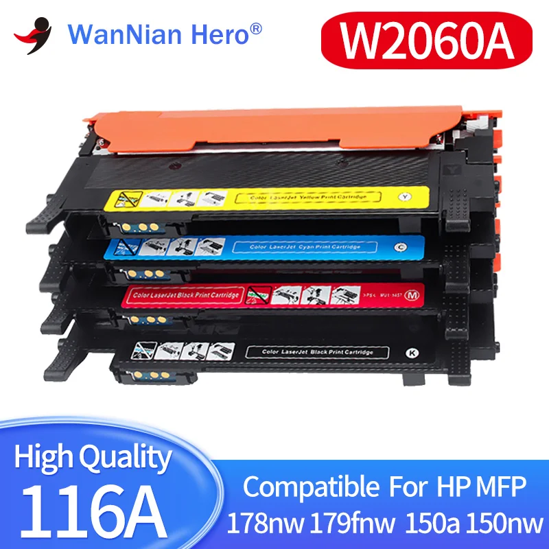 

4Color 1set 116A Toner Cartridge Compatible For hp116a W2060A W2061A For HP Color Laser 150a 150nw MFP 178fnw MFP 179fnw printer