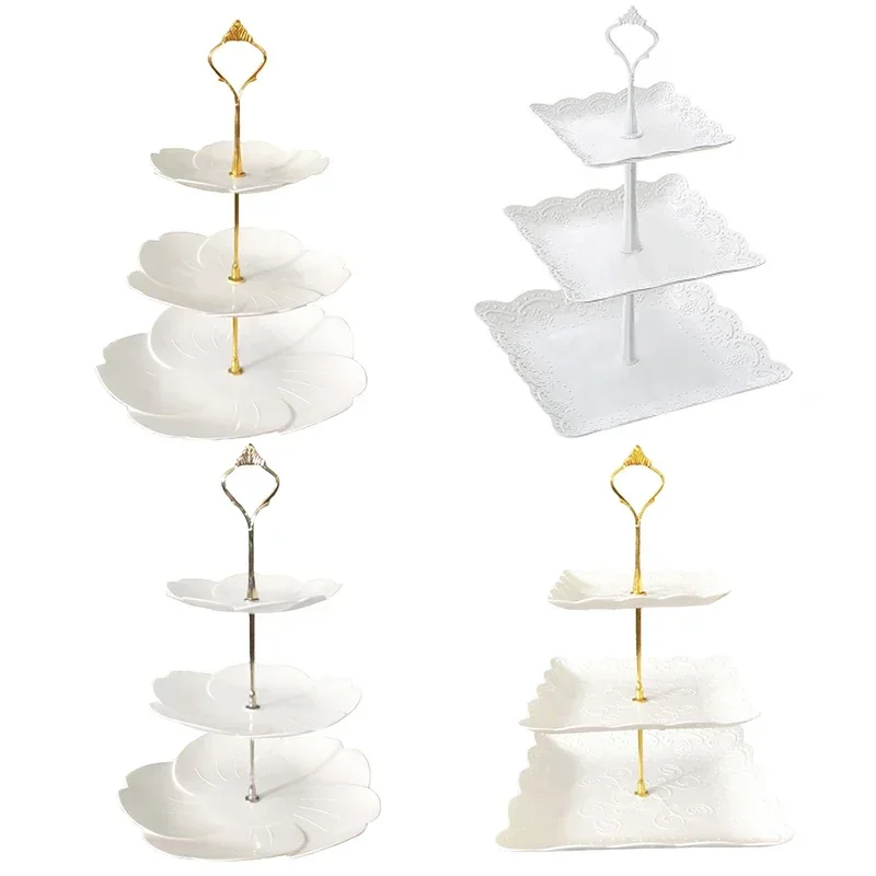 طبق فواكه ثلاثي الطبقات، رف الكيك، صينية، حلوى، رف تخزين الخضروات، الزفاف، عيد الميلاد، الولائم، رف حلوى الفاكهة 1 قطعة #3