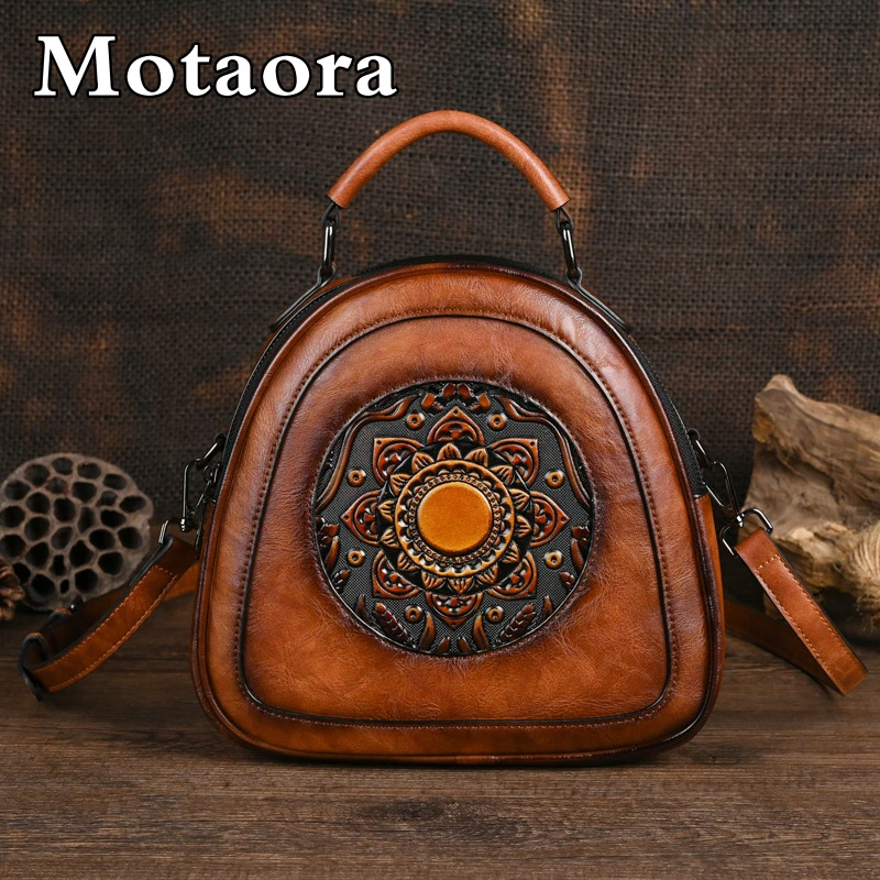 

MOTAORA 2025 Luxury Embossed Leather Crossbody Bag Women Designer Handbags Vintage Shoulder Purse Sac Main Femme