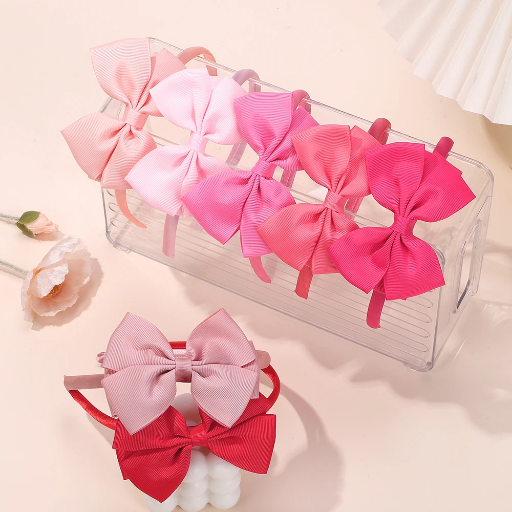 Diadema de flores grandes de 3,7 pulgadas para niña, cinta de grogrén para el pelo hecha a mano, accesorios para el cabello, regalos