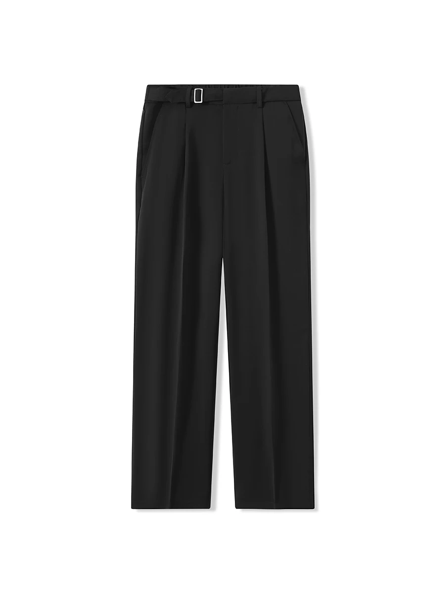 Fashion 2024 Spring Young Straight-Leg Pants Men's Casual Trousers Men's Slim Fit Solid Color Trendy Loose Comfort Suit Pants