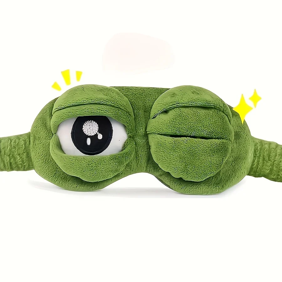 3D Sad Frog Sleep Mask Natural Sleeping Eyeshade Cover Shade Eye Patch Women Men Portable Blindfold Travel Eyepatch Xmas GIft