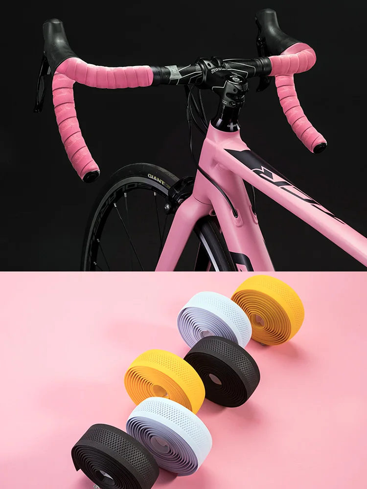 AliExpress ROCKBROS Bicycle Handlebar Tape Road Bicycle Anti-slip Silica Gel EVA Shock Absorption Handle Bar Tape Cycling Wrap End Plug