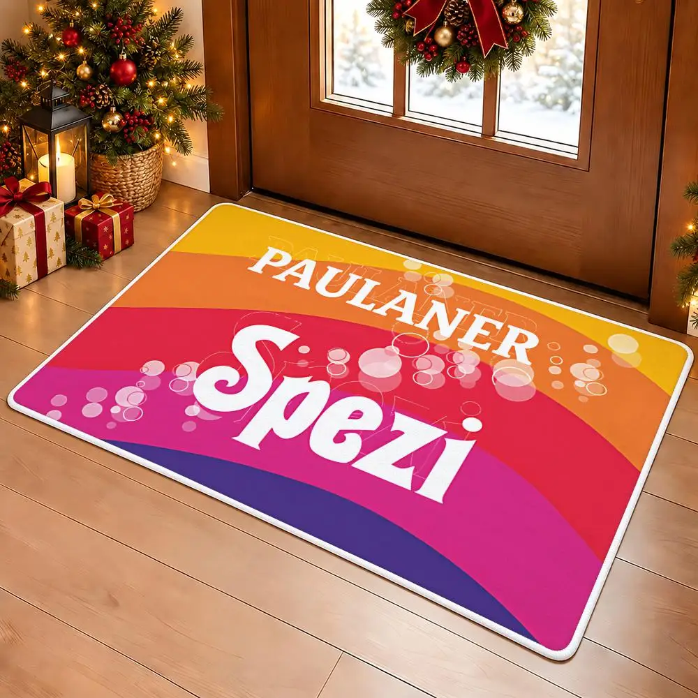 Retro Fashion P-Paulaner spezi Floor Mat Soft Non Slip Flannel Door Mat for Bathroom Kitchen Bedroom Home Decor